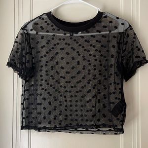 H&M mesh polka dotted crop top
